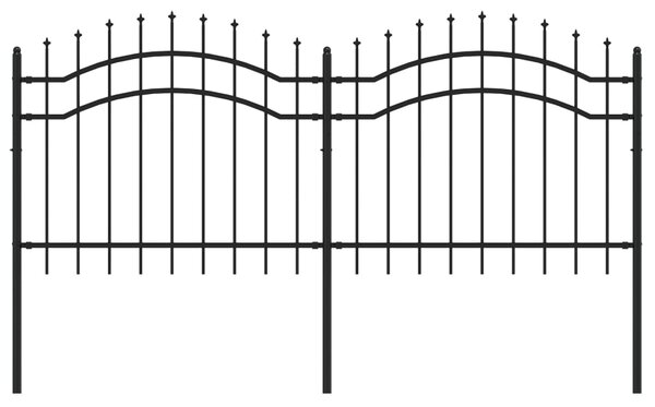 VidaXL Φράχτης με Ακίδες Μαύρος 140 εκ. Ατσάλι Ηλεκτροστ. Βαφή Πούδρας