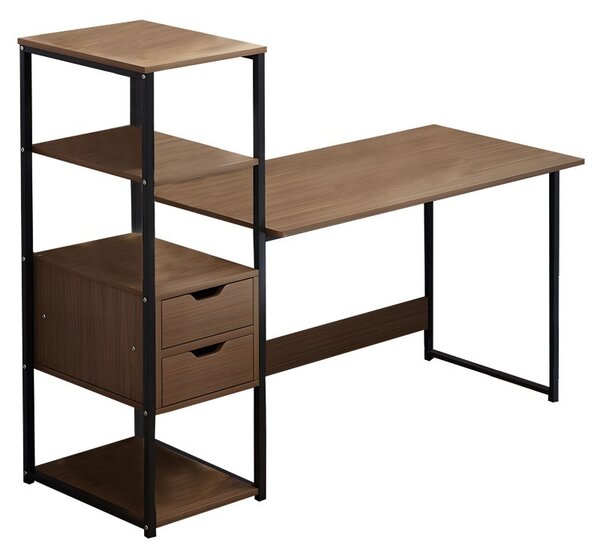 Γραφείο με βιβλιοθήκη Zayn II Pako World Καρυδί 107x40x110 cm