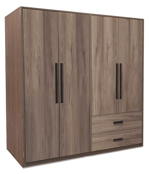 Ντουλάπα με 4 Πόρτες Edritte Pako World Ανοιχτό Καρυδί 160x52x195 cm