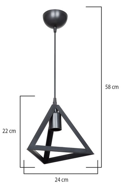 Φωτιστικό οροφής Lesly Pako World Μαύρο 24x24x22 cm