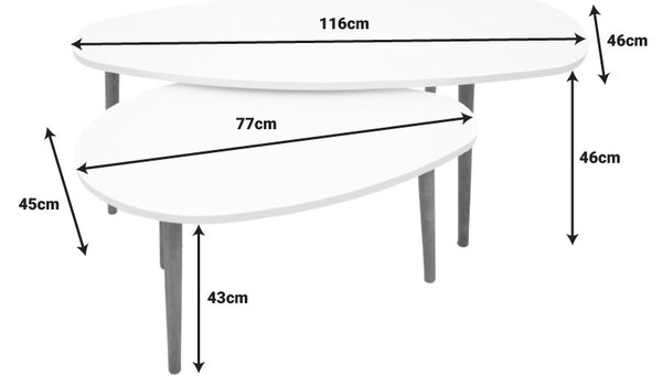 Τραπεζάκι σαλονιού Monty Pako World Λευκό 116x46x6 cm