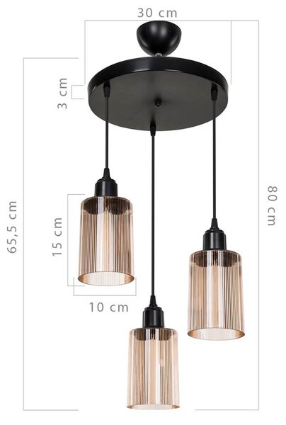 Φωτιστικό οροφής PWL-1195 Pako World Μαύρο 30x30x80 cm