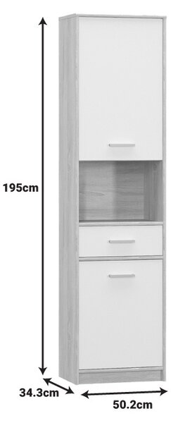 Ντουλάπι Κουζίνας Letto Pako World Δρυς 50.2x34.3x195 cm
