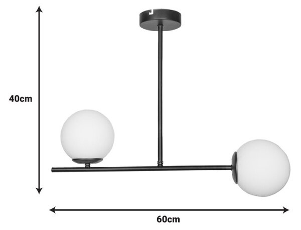 Φωτιστικό οροφής cu 2 lumini Opedro Pako World Μαύρο 60x30x40 cm