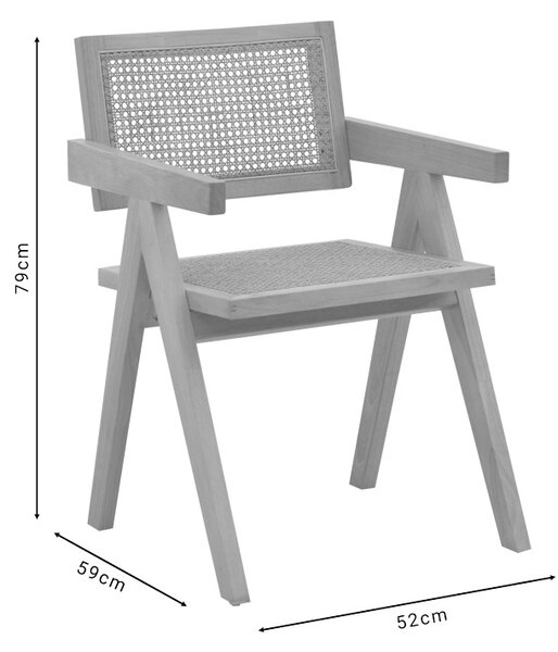 Πολυθρόνα Kalen Boho Pako World Φυσικό 52x59x79 cm