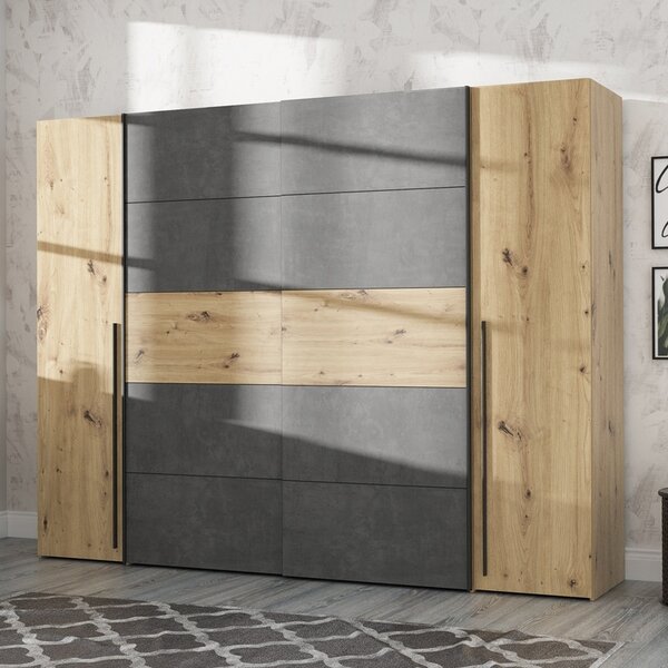 Ντουλάπα με 4 Πόρτες Verzo Pako World Καφέ ανοιχτό 270.5x61.5x210.5 cm
