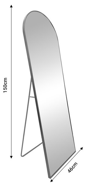 Καθρέφτης με βάση Lorens Pako World Μαύρο 46x2.5x150 cm