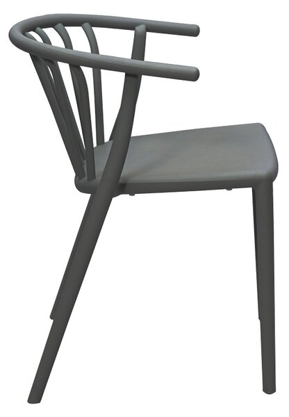 Πολυθρόνα Κήπου Armchair Pako World Σκούρο Γκρι 55x53x73 cm