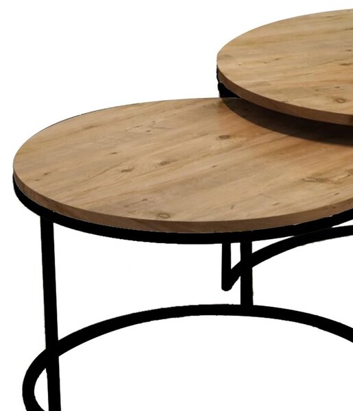 Σετ 2 τραπεζάκια σαλονιού Solme Pako World Natural 75x75x45 cm