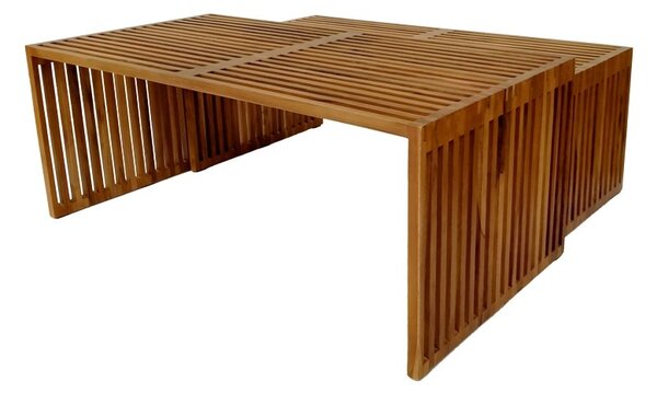 Σετ 2 τραπέζια κήπου Tinnie Boho Pako World Φυσικό 116x60x46 cm