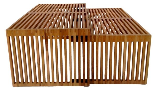 Σετ 2 τραπέζια κήπου Tinnie Boho Pako World Φυσικό 116x60x46 cm