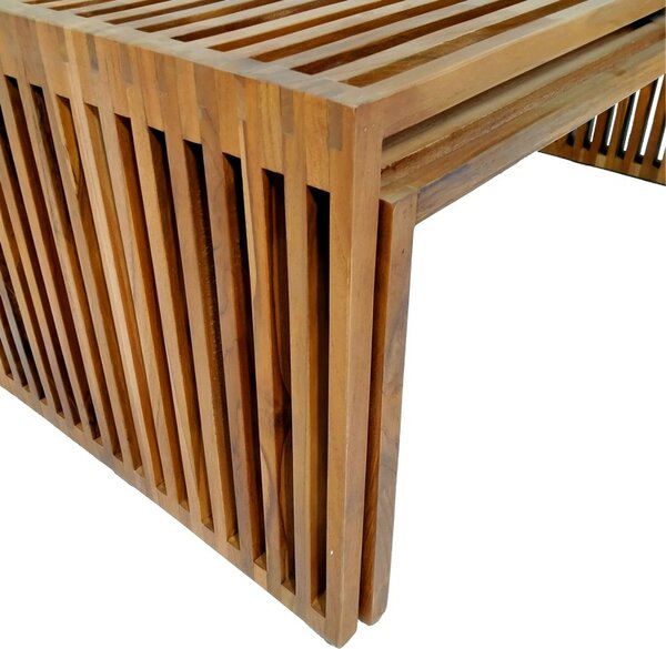 Σετ 2 τραπέζια κήπου Tinnie Boho Pako World Φυσικό 116x60x46 cm