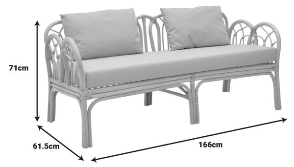 Καναπές κήπου 2 θέσεων Ytrone Boho Pako World Natural 166x61.5x71 cm