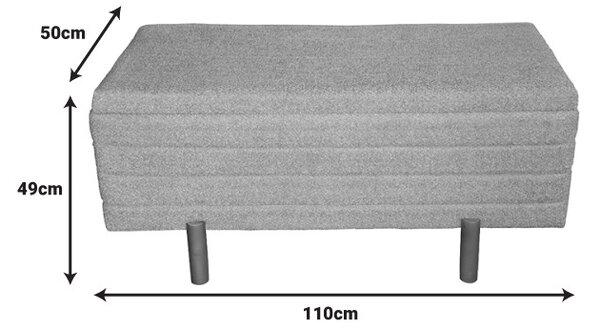 Σετ 2 σκαμπό με αποθηκευτικό χώρο Cindy Pako World Μπεζ 110x50x49 cm