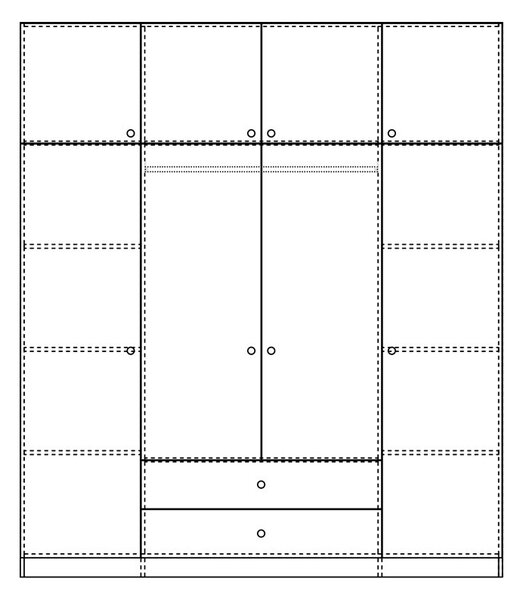 Ντουλάπα dormitor Royal Pako World Sonoma 200x58x230 cm