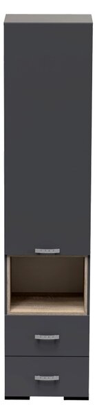 Ψηλό Ντουλάπι Toscana Pako World Ανθρακί 50x42x222.5 cm