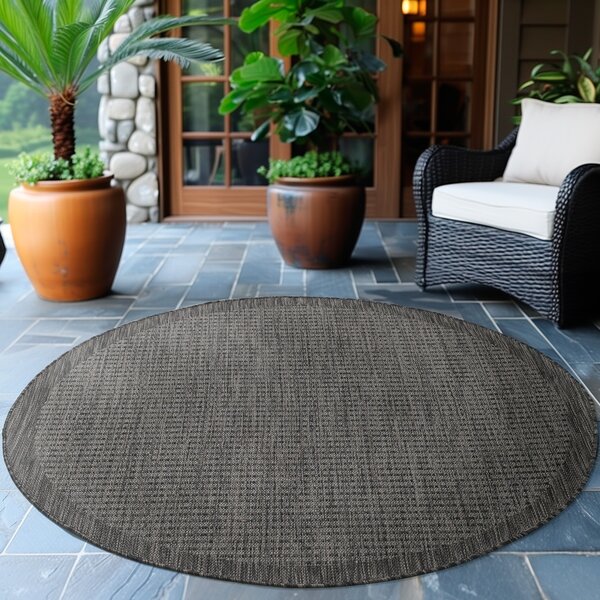 Στρογγυλό Χαλί Giza Μαύρο 120x120 cm