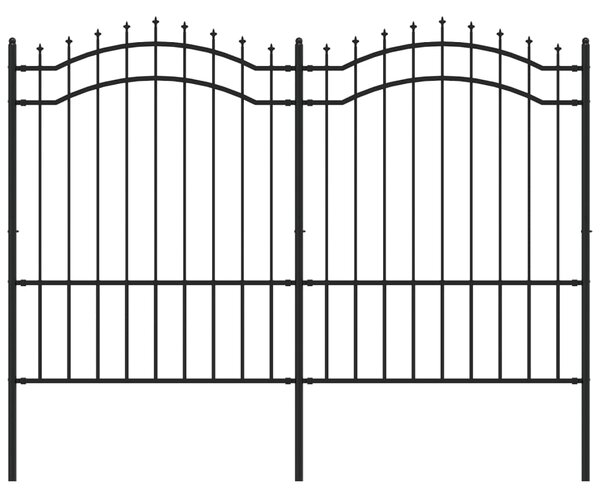 VidaXL Φράχτης με Ακίδες Μαύρος 190 εκ. Ατσάλι Ηλεκτροστ. Βαφή Πούδρας