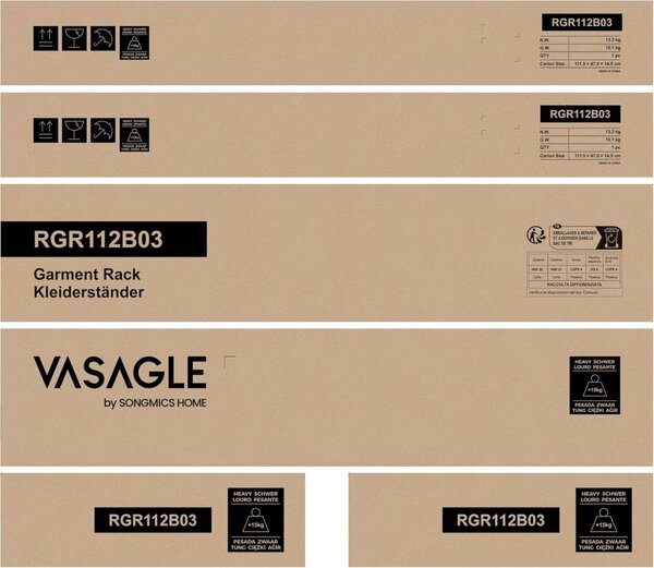 Κρεμάστρα Vasagle Μαύρο 100x45x160 cm