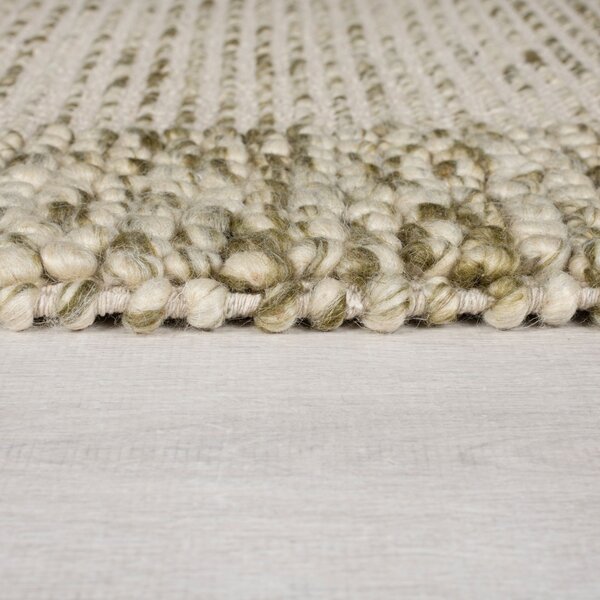 Χαλί Bobble Wool Border Πράσινο 120X170 cm, Flair Rugs