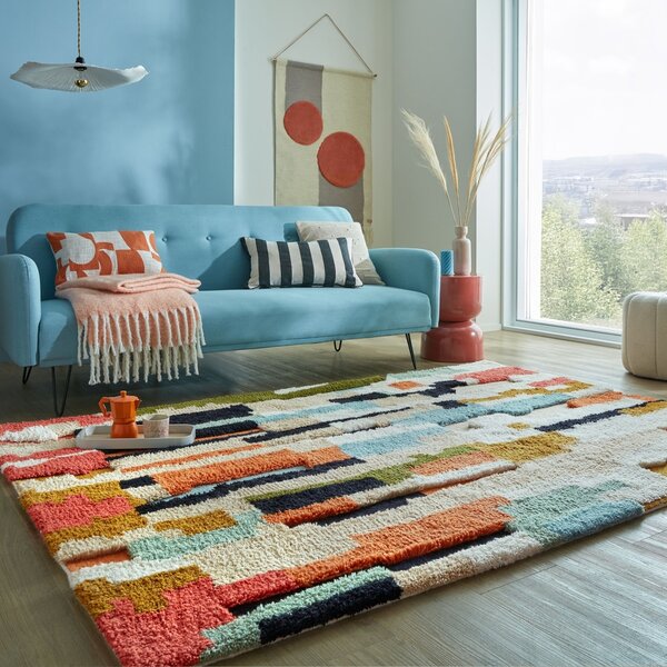 Χαλί Maroc Zagora Geo Shaggy Πολύχρωμο 120X170 cm, Flair Rugs