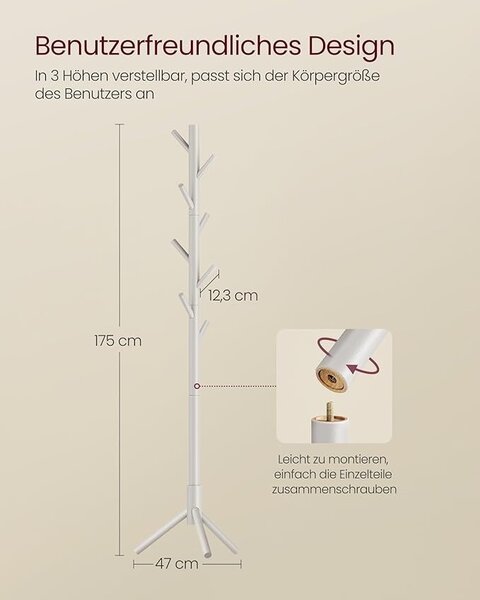 Κρεμάστρα Vasagle Μπεζ 47x47x175 cm