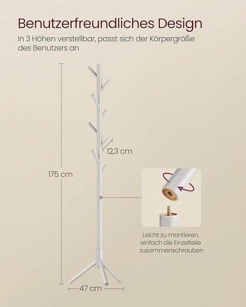 Κρεμάστρα Vasagle Μπεζ 47x47x175 cm