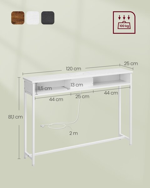 Κονσόλα Vasagle Λευκό 120x25x81.1 cm