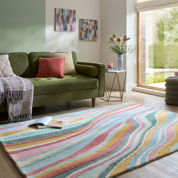Χαλί Abstract Flow Ανοιχτό Μπλε 120x170 cm, Flair Rugs