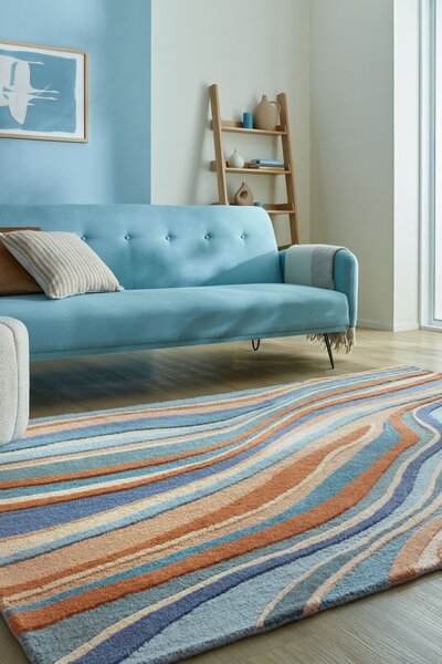 Χαλί Abstract Flow Μπλε 120x170 cm, Flair Rugs