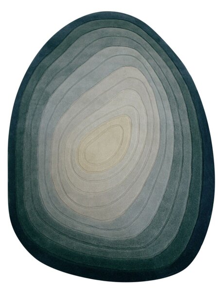 Χαλί oval Puddle Ombre Wool Μπλε 160x230 cm, Flair Rugs