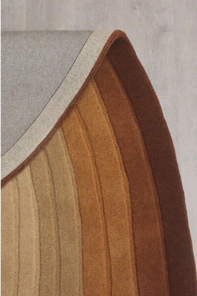 Χαλί oval Puddle Ombre Wool Καφέ 160x230 cm, Flair Rugs
