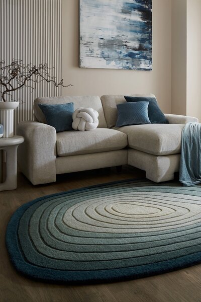 Χαλί oval Puddle Ombre Wool Μπλε 160x230 cm, Flair Rugs