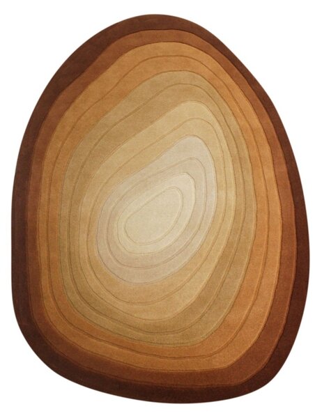 Χαλί oval Puddle Ombre Wool Καφέ 160x230 cm, Flair Rugs