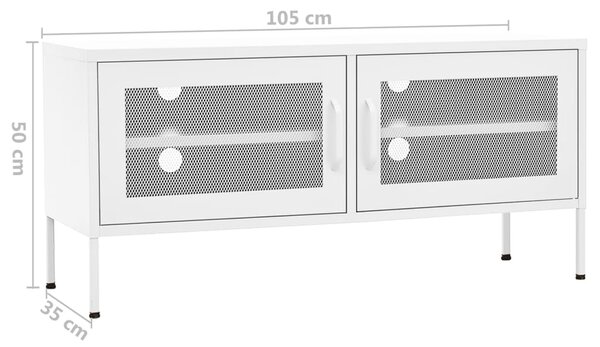 VidaXL Έπιπλο Τηλεόρασης Λευκό 105x35x50 εκ. από Ατσάλι