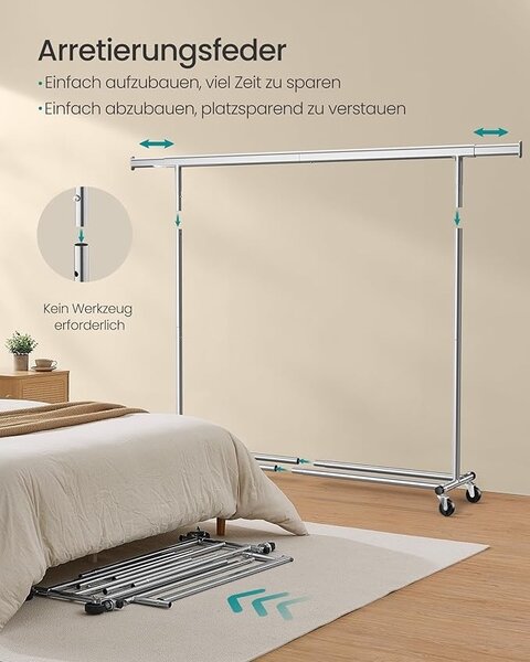 Σταντ Κρεμάστρας Songmics Ασημί 200x45x161.5 cm