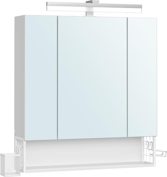 Ντουλάπι Μπάνιου με Καθρέφτη Λευκό Vasagle 70x16.5x75 cm