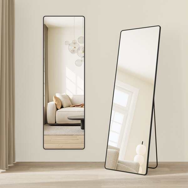 Επιδαπέδιος καθρέφτης Μαύρο Songmics 160x50x1.3 cm
