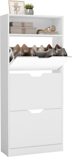Παπουτσοθήκη Λευκό Vasagle 60x24x139 cm