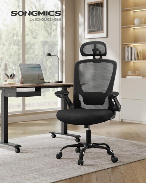 Καρέκλα γραφείου Μαύρο Songmics 62x62.4x120.4 cm
