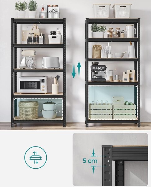 Μεταλλική ραφιέρα Μαύρο Songmics 90x40x180 cm