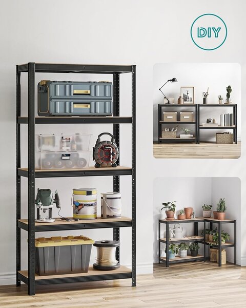 Μεταλλική ραφιέρα Μαύρο Songmics 90x40x180 cm
