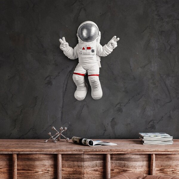Διακοσμητικό Τοίχου Yak-001 Astronaut, Λευκό, 35x47x10 cm