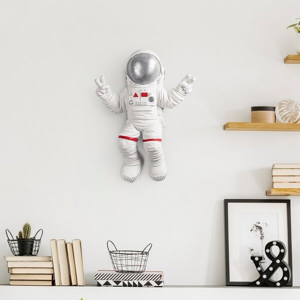 Διακοσμητικό Τοίχου Yak-001 Astronaut, Λευκό, 35x47x10 cm