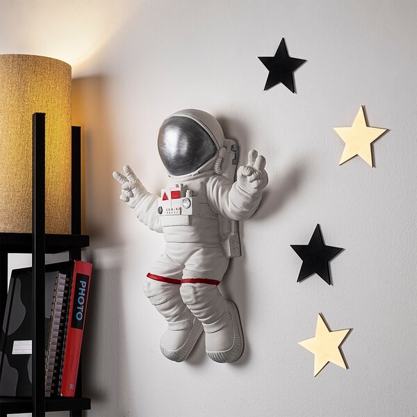 Διακοσμητικό Τοίχου Yak-001 Astronaut, Λευκό, 35x47x10 cm