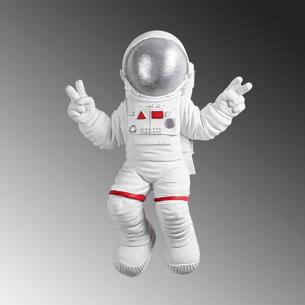 Διακοσμητικό Τοίχου Yak-001 Astronaut, Λευκό, 35x47x10 cm