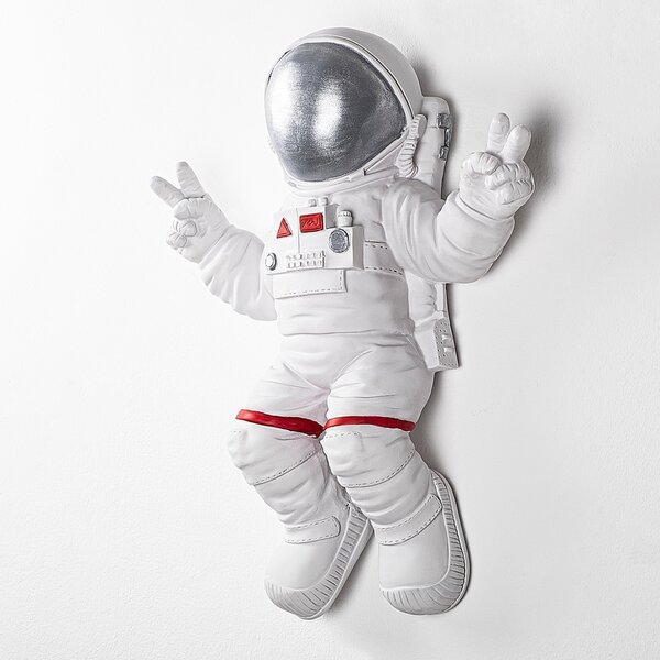 Διακοσμητικό Τοίχου Yak-001 Astronaut, Λευκό, 35x47x10 cm