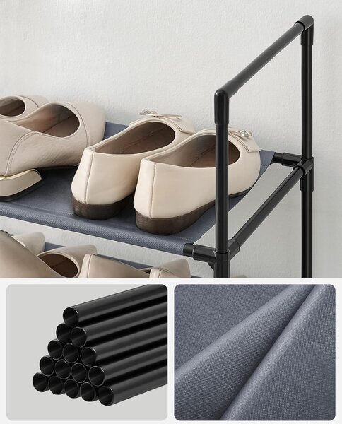 Αρθρωτή παπουτσοθήκη Γκρι Songmics 33x33x173 cm