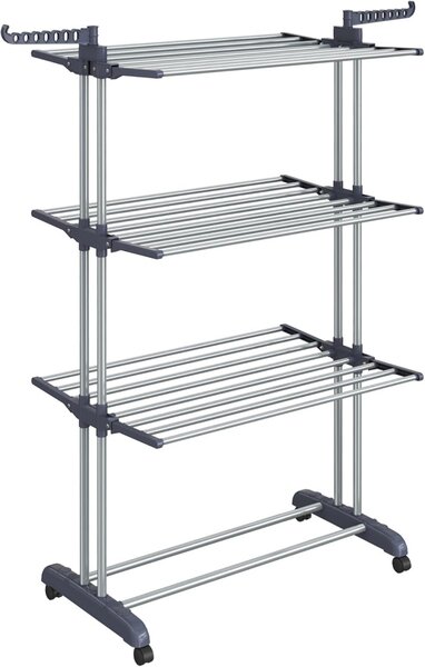Απλώστρα ρούχων Songmics Γκρι 126.6x64.2x169.2 cm