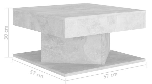 VidaXL Τραπεζάκι Σαλονιού Γκρι Σκυρ. 57 x 57 x 30 εκ. από Επεξ. Ξύλο